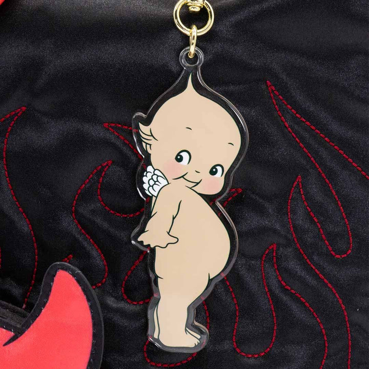Whatever Makes You Happy Kewpie Devil Puffy Tote Bag with Angel Acrylic Charm