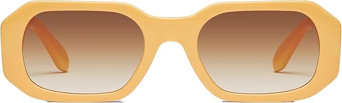 Quay - Sunglasses for Men &amp; Women, Square Lenses with UV Protection (Hyped Up, Sunflower)