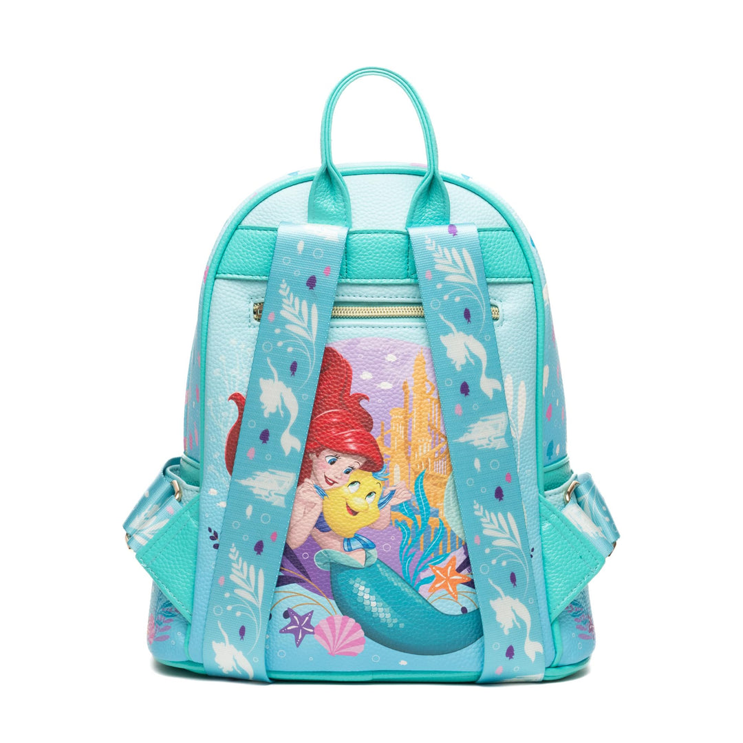 Wondapop Disney The Little Mermaid Under The Sea 11" Vegan Leather Mini Daypack