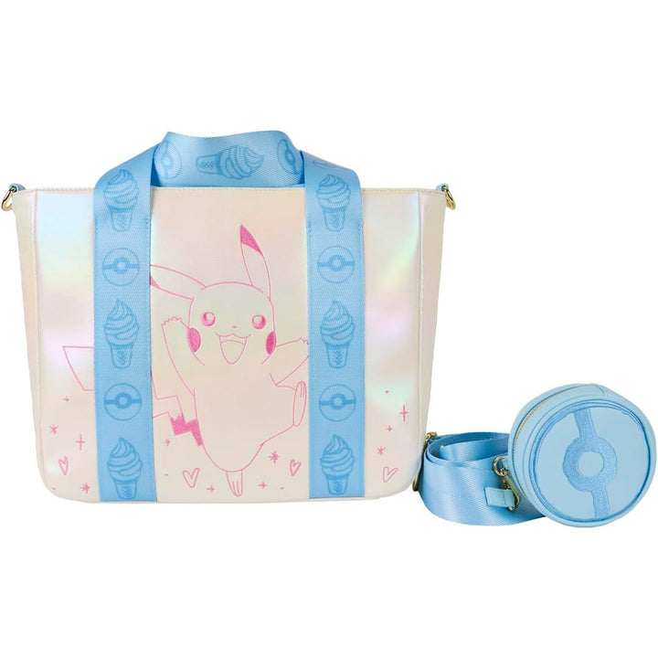Loungefly Pokémon Iridescent Pikachu Tote Crossbody Bag with Coin Bag