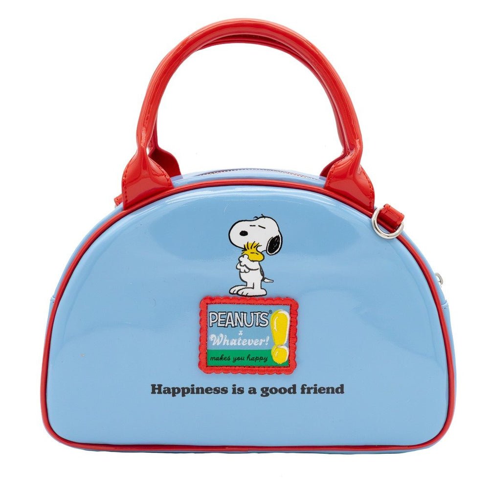 Whatever Makes You Happy Peanuts 75th Anniversary Snoopy “Happiness Is a Good Friend” Bowler Bag