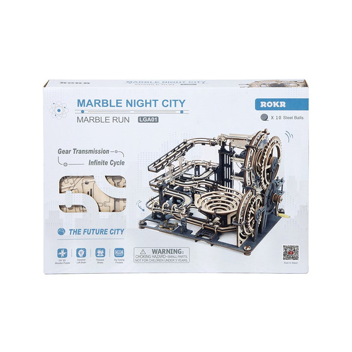 ROKR Marble Night City 3D Wooden Marble Run Puzzle