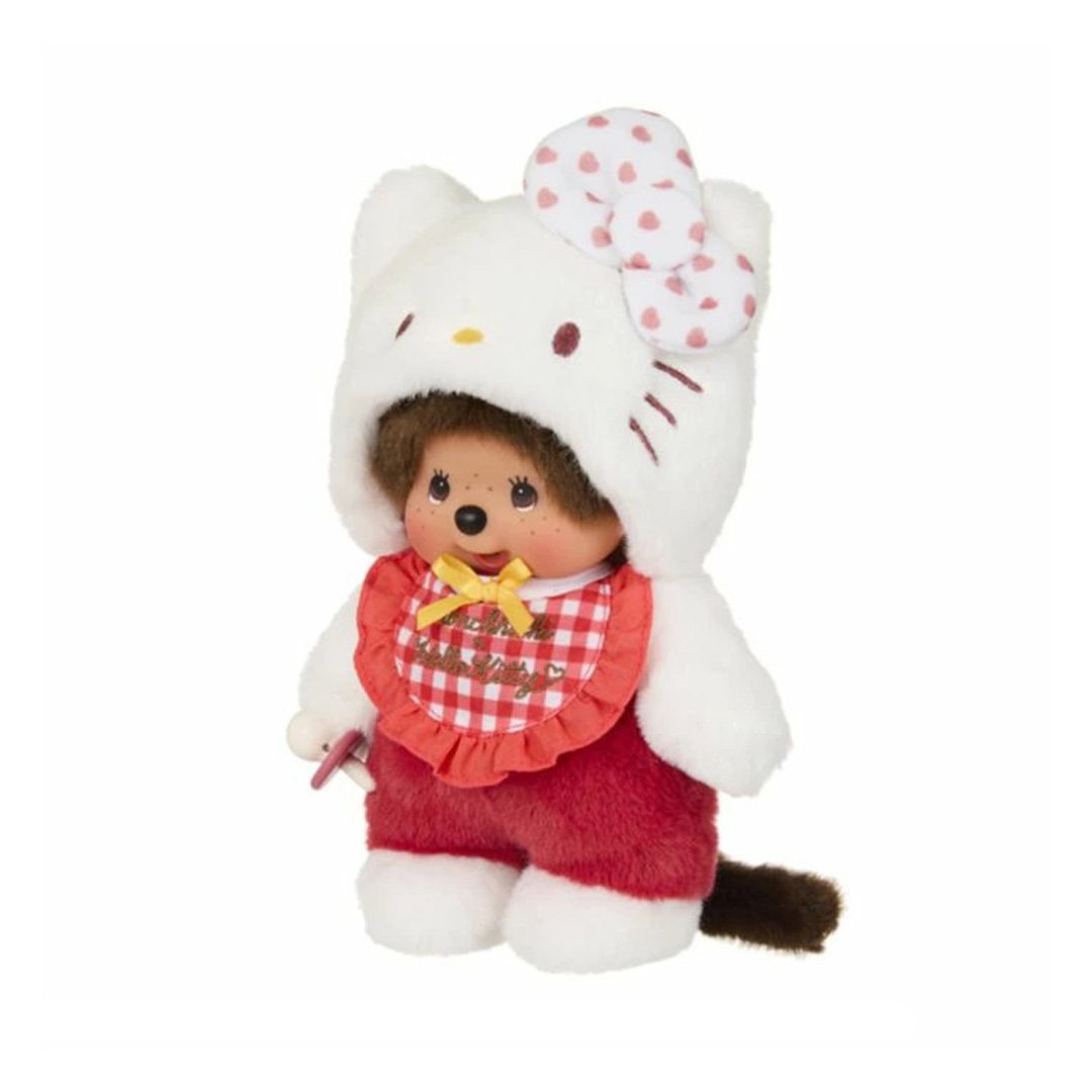 2018 hello kitty モンチッチ monchhichi Sanrio Monchhichi x Hello Kitty Monchhichi Dressed as Hello Kitty 7.87