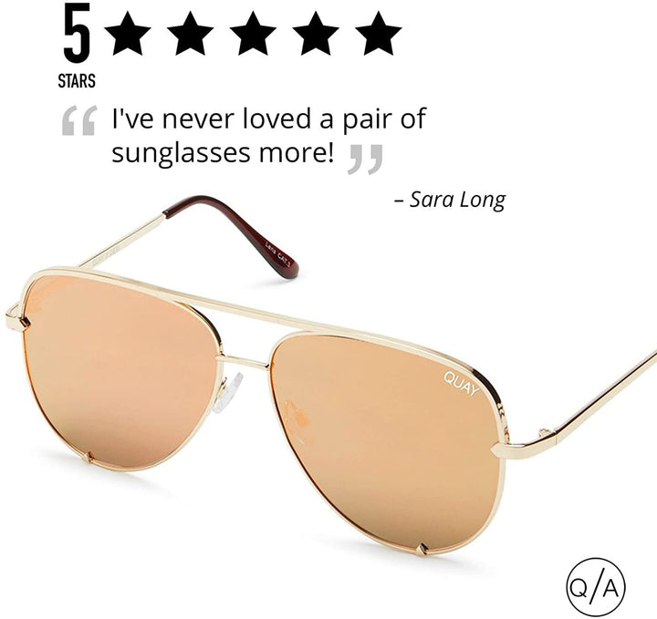 Quay Australia HIGH KEY MINI Classic Unisex Aviator Sunglasses