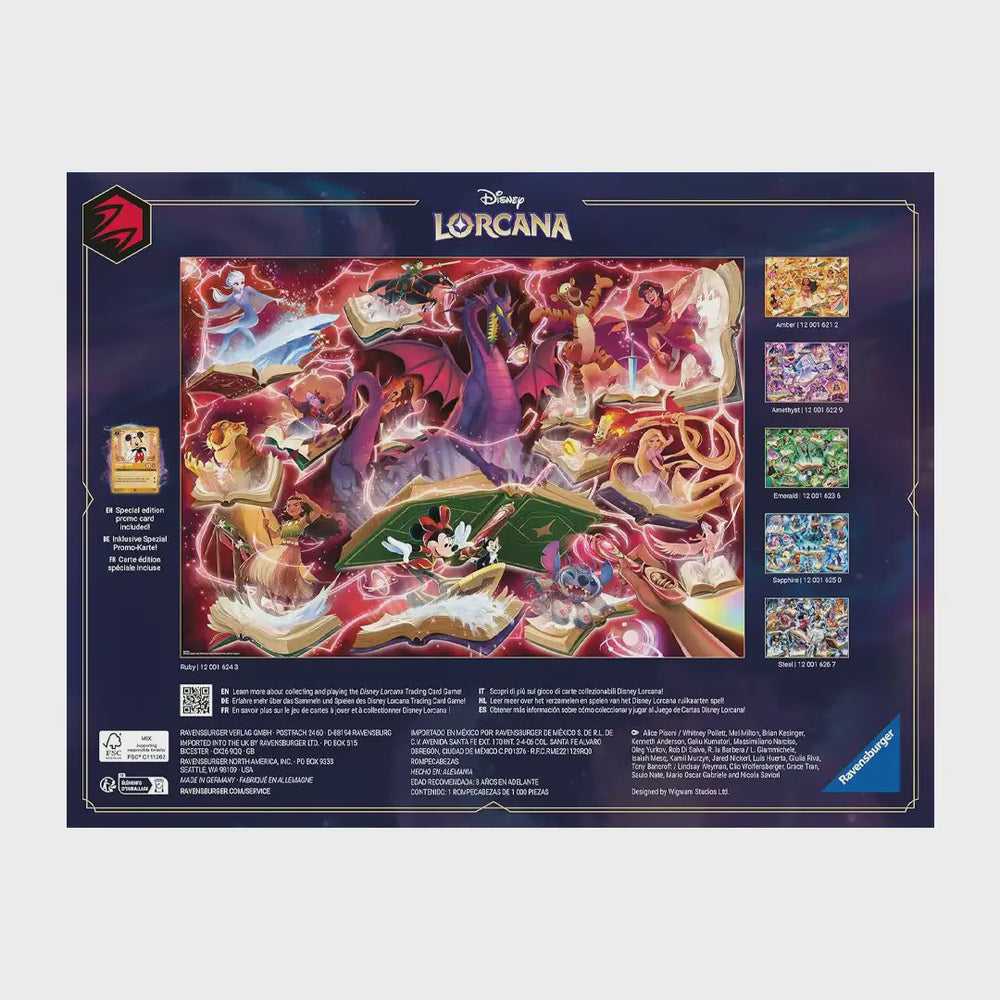 Ravensburger Disney Lorcana - Glimmers of The Realm: Ruby 1000 Piece Jigsaw Puzzle