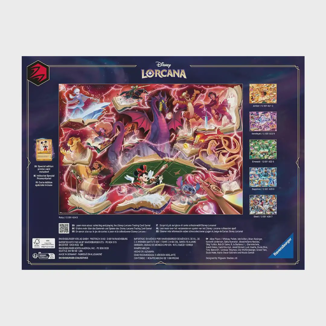 Ravensburger Disney Lorcana - Glimmers of The Realm: Ruby 1000 Piece Jigsaw Puzzle