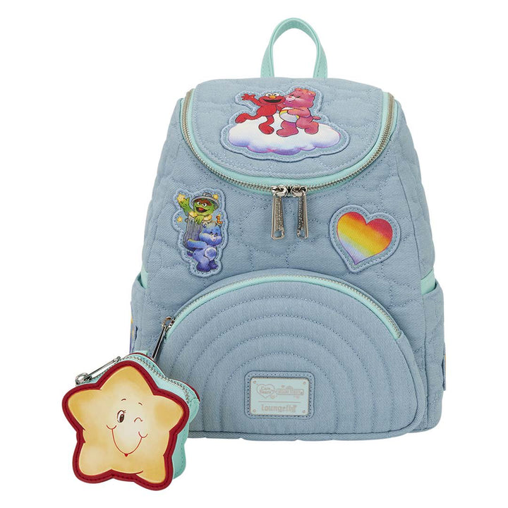 Loungefly Care Bears x Sesame Street Denim Mini Backpack