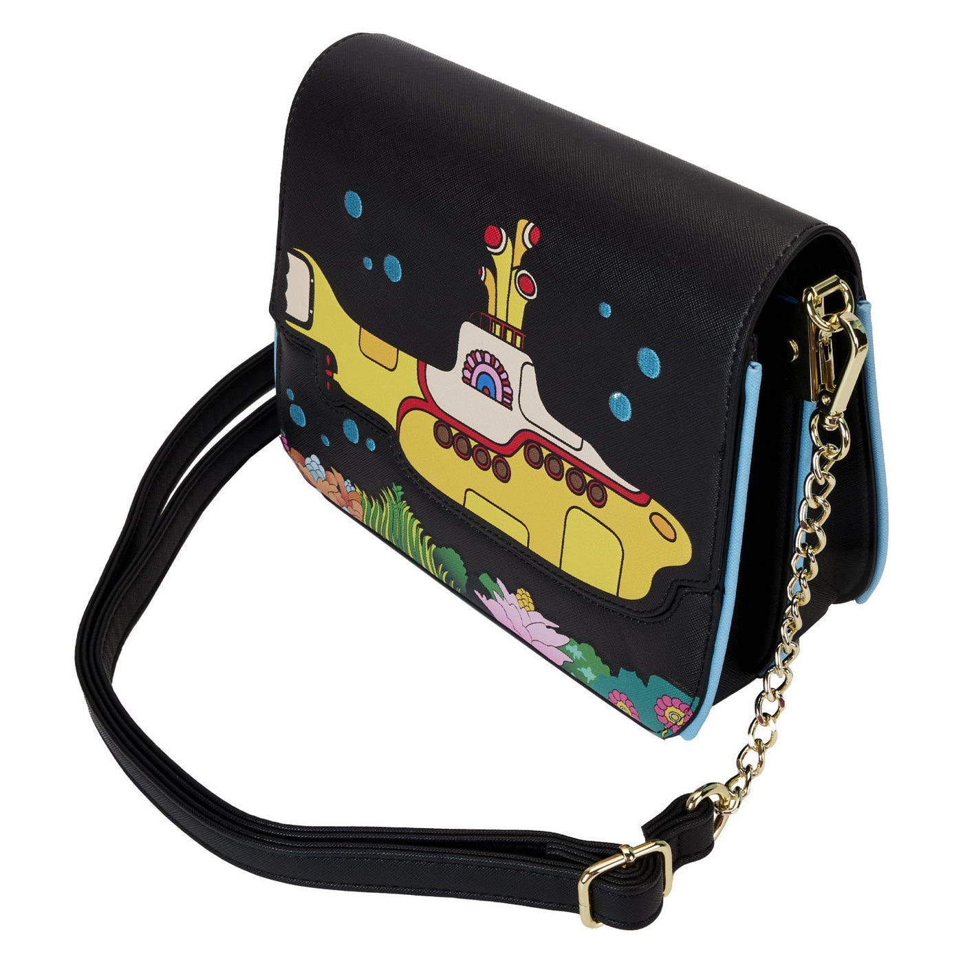 Loungefly The Beatles Yellow Submarine Flap Pocket Crossbody - Top View