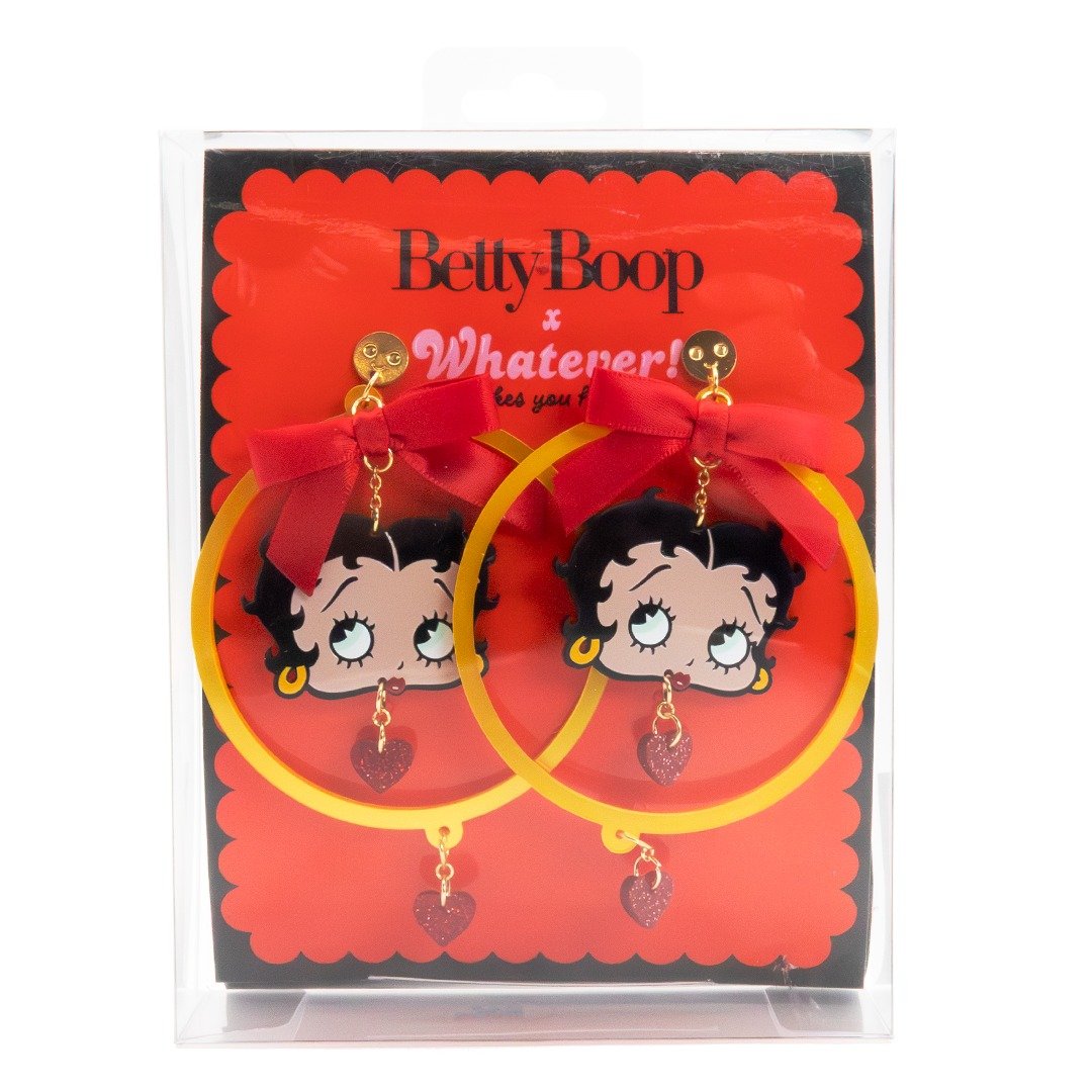 Whatever Makes You Happy Betty Boop Hoops &amp; Hearts Earrings