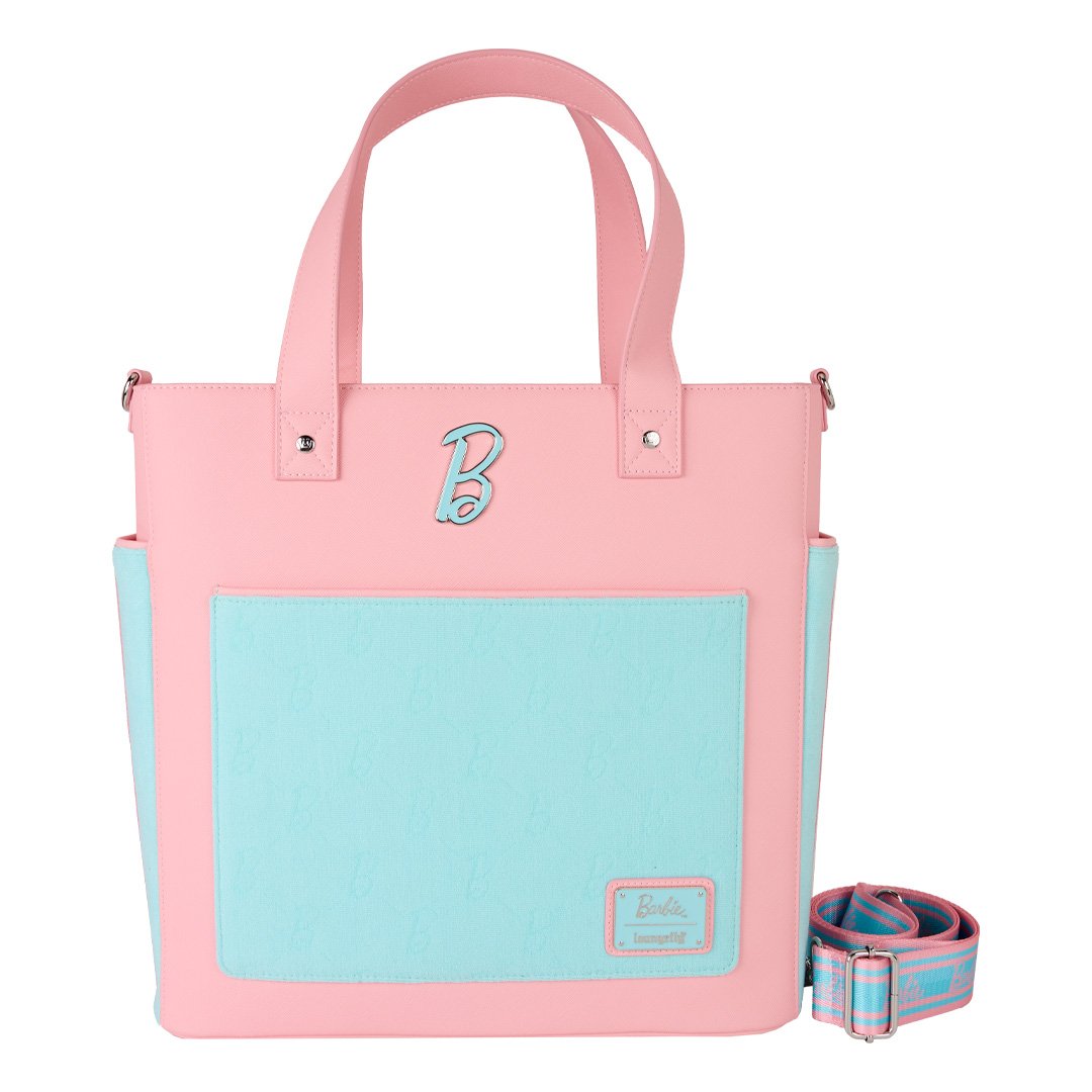 Loungefly Mattel Classic Barbie Terry Cloth Convertible Backpack &amp; Tote Crossbody Bag