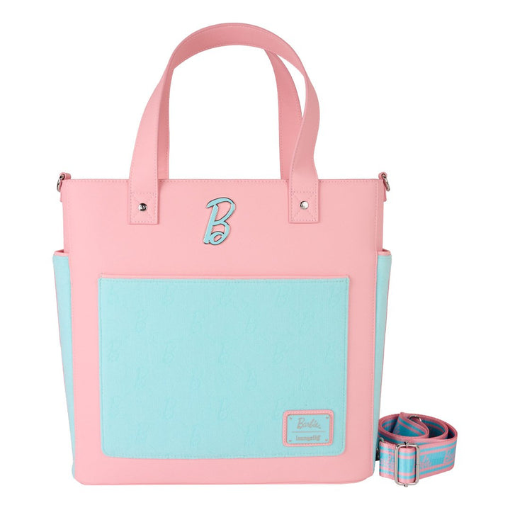 Loungefly Mattel Classic Barbie Terry Cloth Convertible Backpack &amp; Tote Crossbody Bag