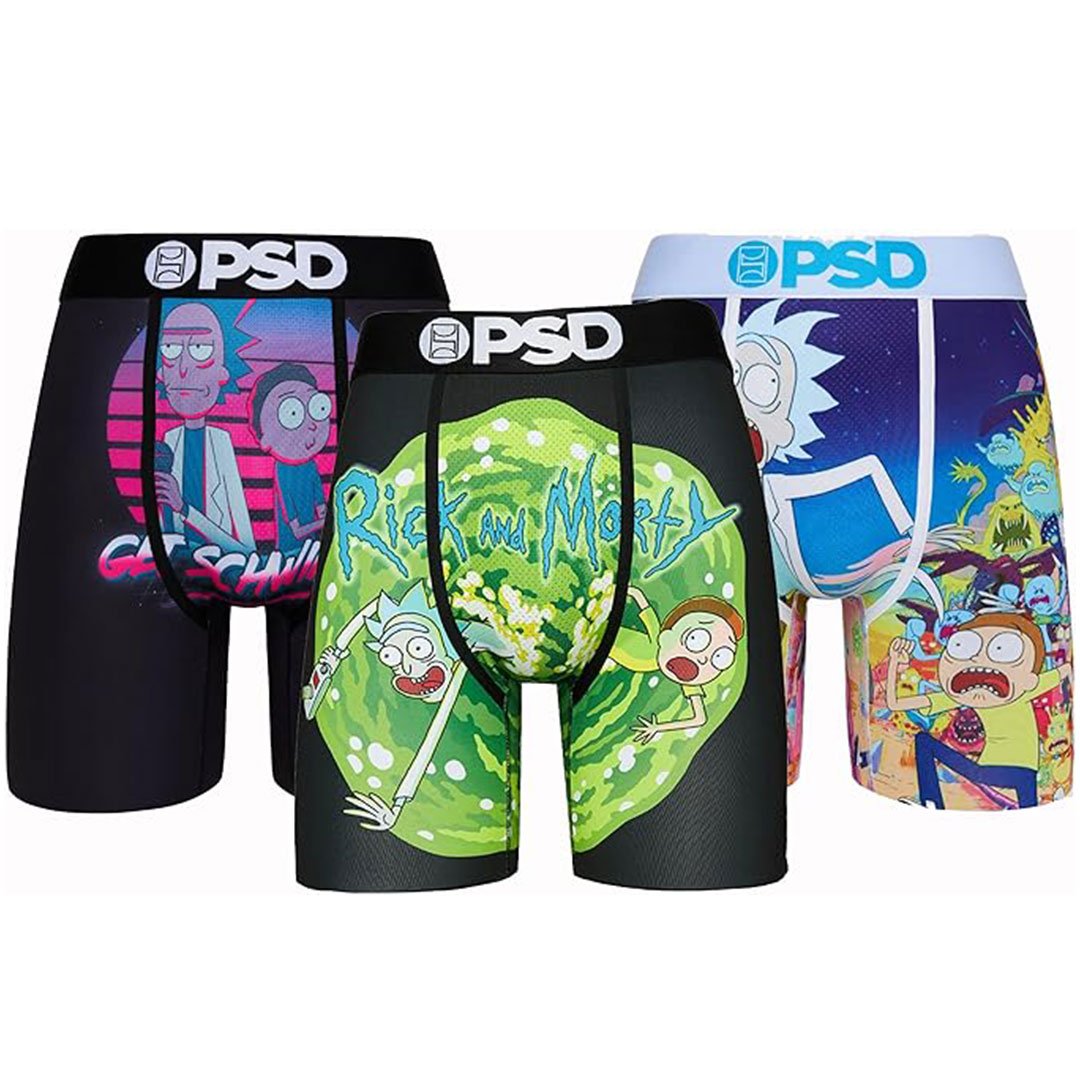 PSD Men's Rick and Morty Boxer Briefs 3-Pack