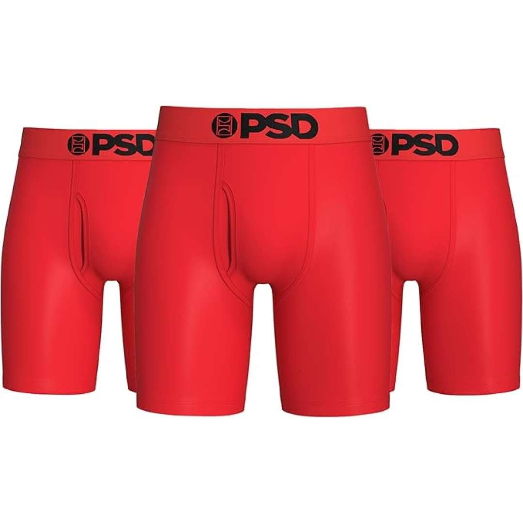 PSD Underwear Men's Modal Red Boxer Briefs 3-Pack