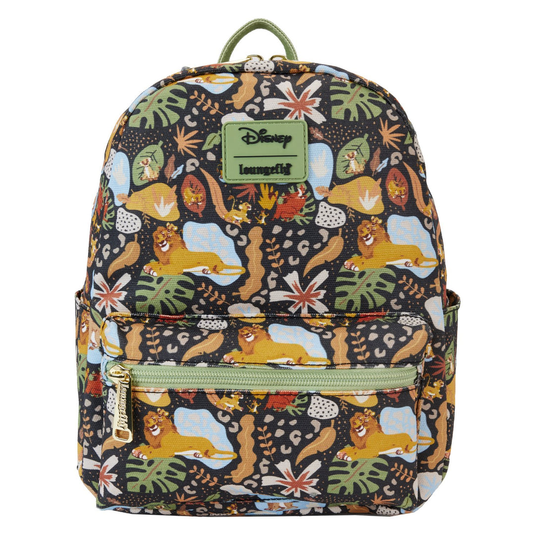 WDBK3640 - Loungefly Disney Lion King 30th Anniversary Silhouette Allover Print Nylon Backpack - Front