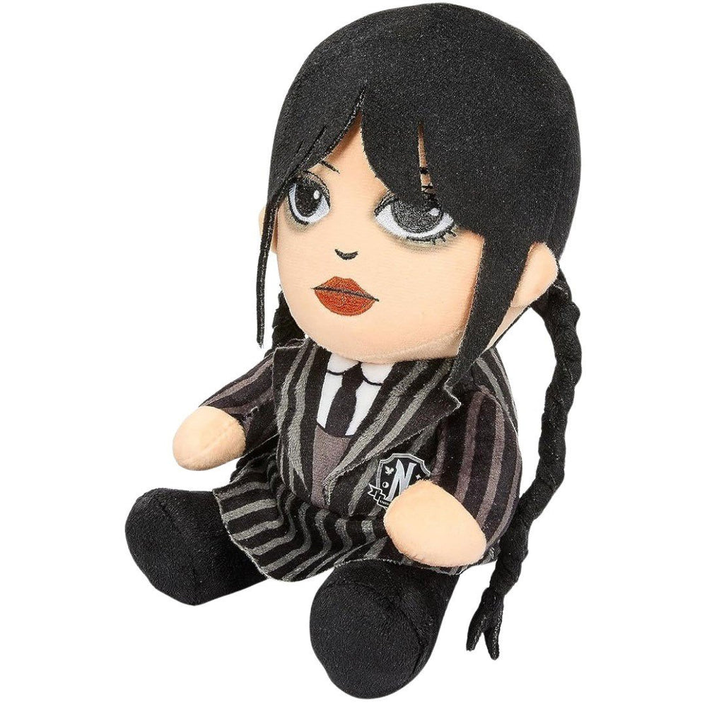 Kidrobot Netflix 7.5" Wednesday Addams Phunny Plush Toy - 3/4 left angle