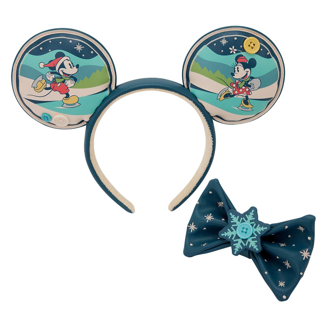 Loungefly Disney Mickey &amp; Minnie Holiday Ear Headband