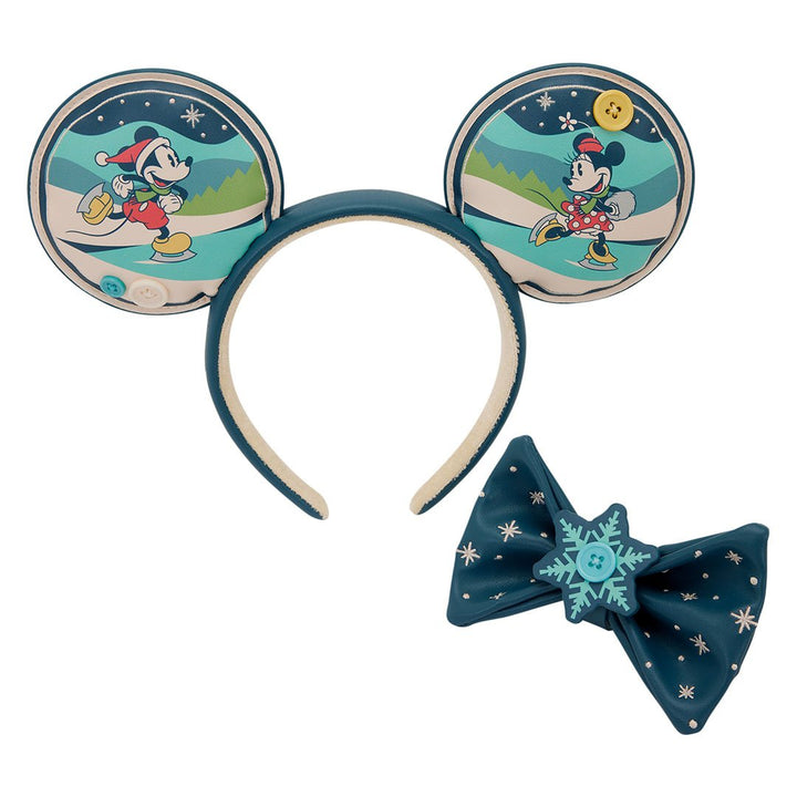 Loungefly Disney Mickey &amp; Minnie Holiday Ear Headband