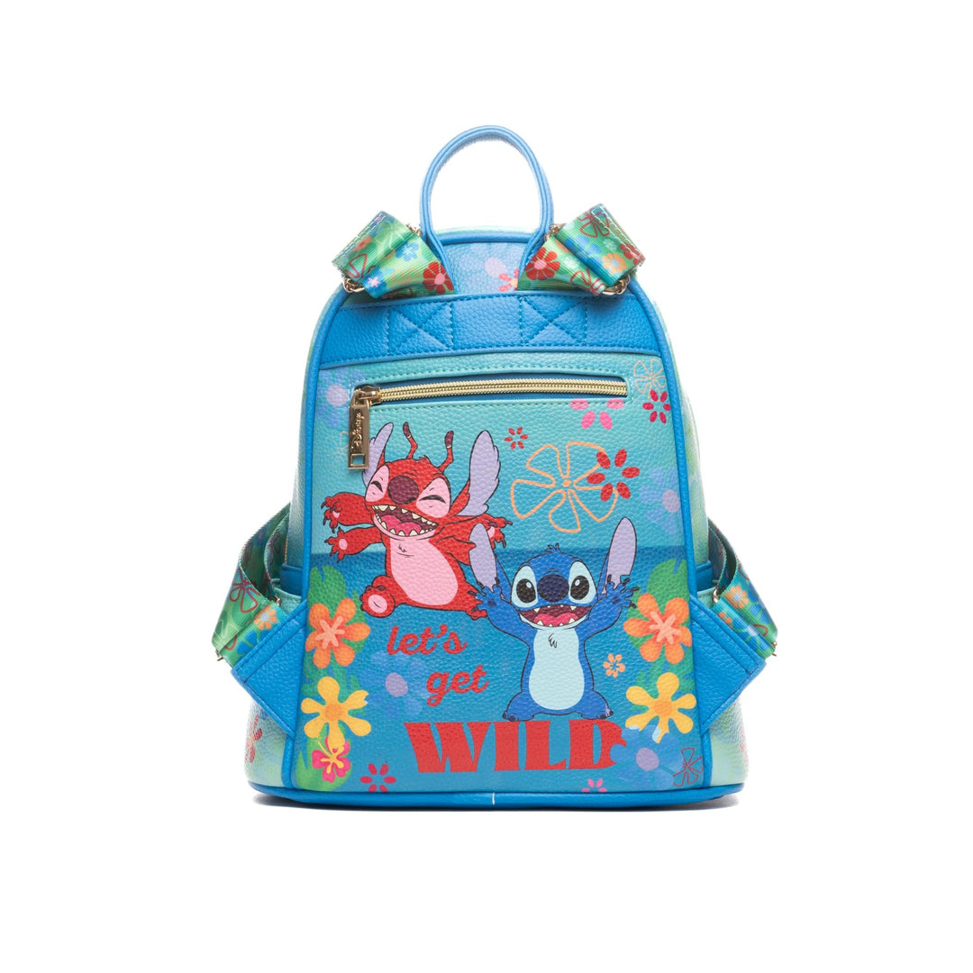 Wondapop Disney Lilo And Stitch Leroy and Stitch Lets Get Wild 11" Vegan Leather Mini Backpack