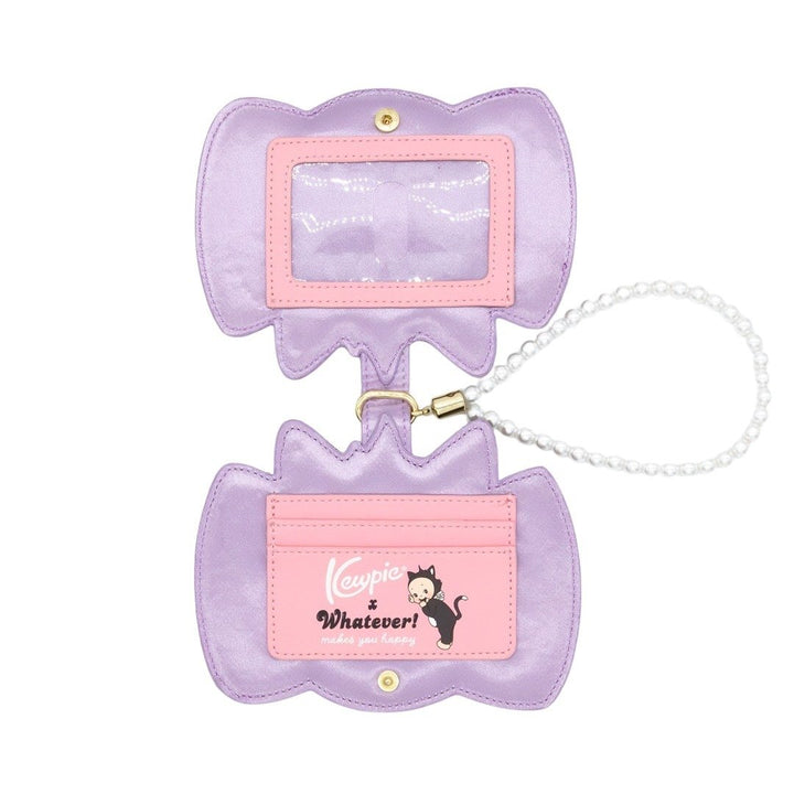 Whatever Makes You Happy Kewpie Cat Bow Wristlet Padded Card Holder