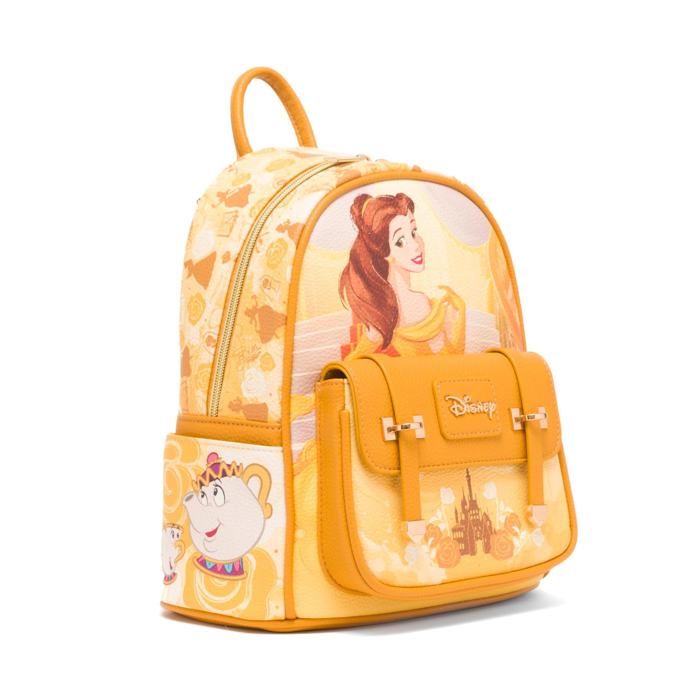 WondaPop Disney Beauty and the Beast Belle 11" Vegan Leather Fashion Mini Backpack - Side 1