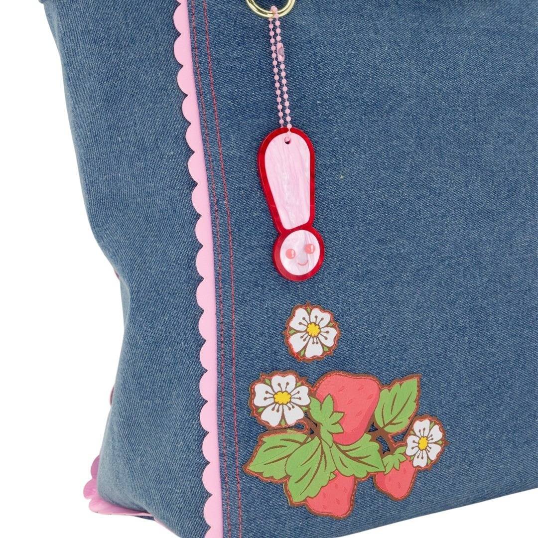 Whatever Makes You Happy Strawberry Shortcake Denim Tote Bag