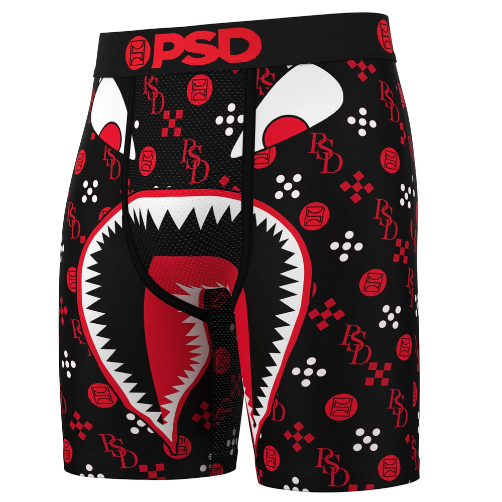 PSD Underwear Men's Rosa Red Boxer Briefs 3-Pack - Black