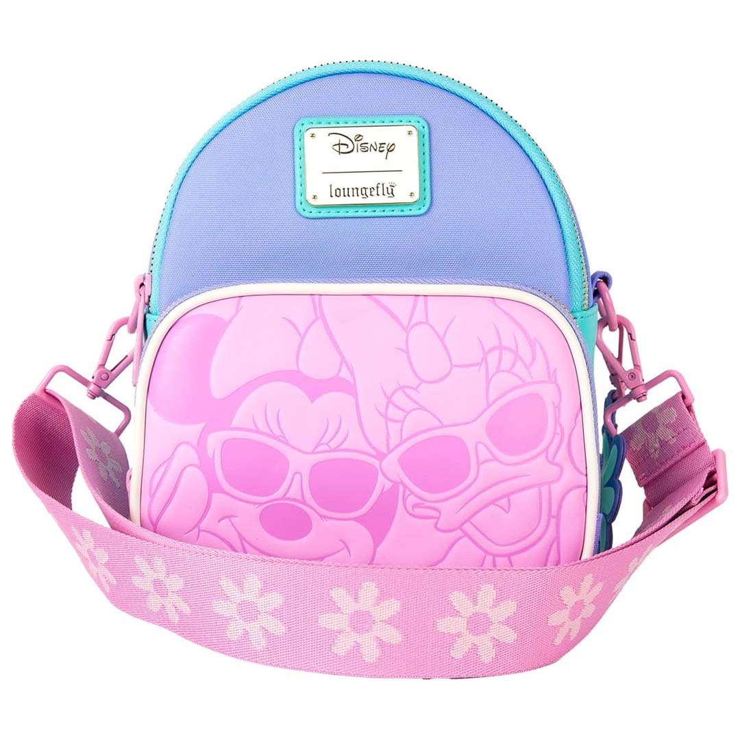 Loungefly Disney Daisy Duck 85th Anniversary Daisy Duck &amp; Minnie Mouse Convertible Mini Backpack &amp; Crossbody Bag