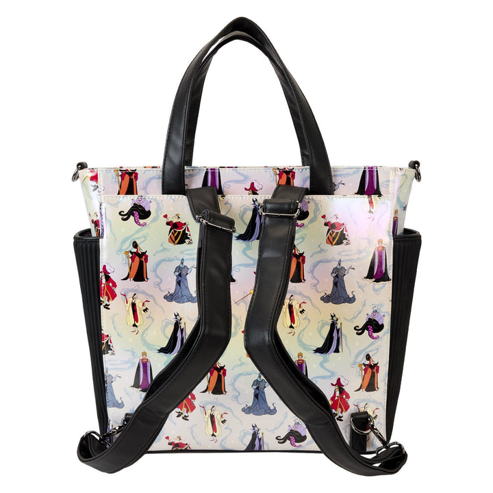 Loungefly Disney Villains Iridescent All-Over Print Convertible Backpack &amp; Tote Bag