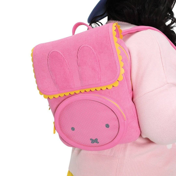 Whatever Makes You Happy Miffy Corduroy &amp; Faux Leather Pin Trading Backpack