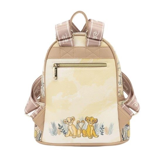 disney lion king faux leather backpack by loungefly Disney The Lion King Simba and Nala Wondapop 11" Vegan Leather Mini Backpack