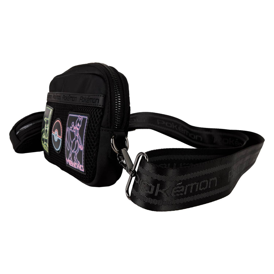 Loungefly Pokémon Pikachu &amp; Mewtwo Glow Nylon Sling Crossbody Bag with Coin Bag
