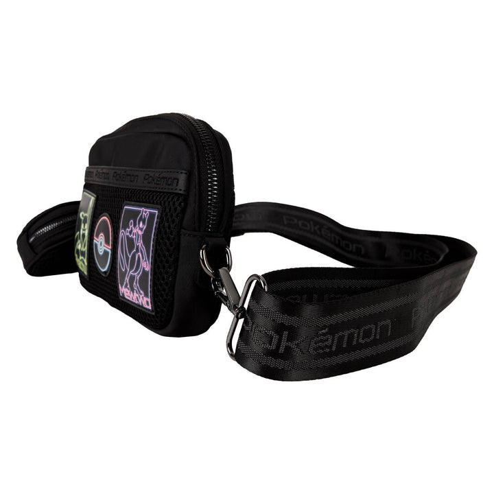 Loungefly Pokémon Pikachu &amp; Mewtwo Glow Nylon Sling Crossbody Bag with Coin Bag