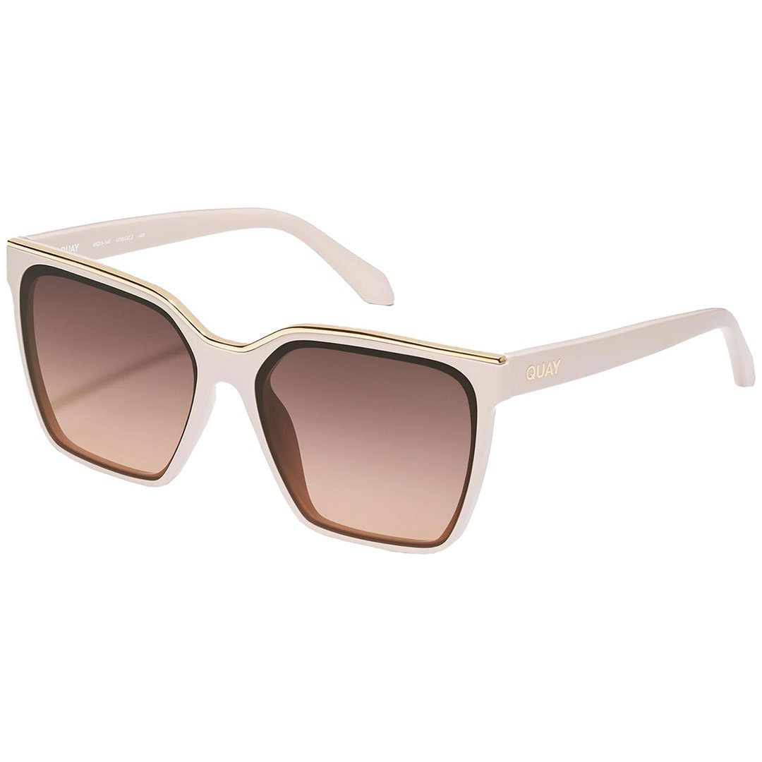 Quay Australia Women's Level Up Square Sunglasses (Champagne Frame/Brown Fawn Lens) - Angle