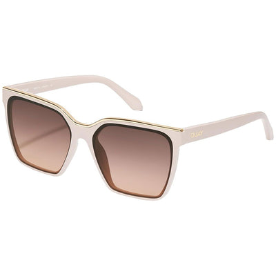 Quay Australia Women's Level Up Square Sunglasses (Champagne Frame/Brown Fawn Lens) - Angle
