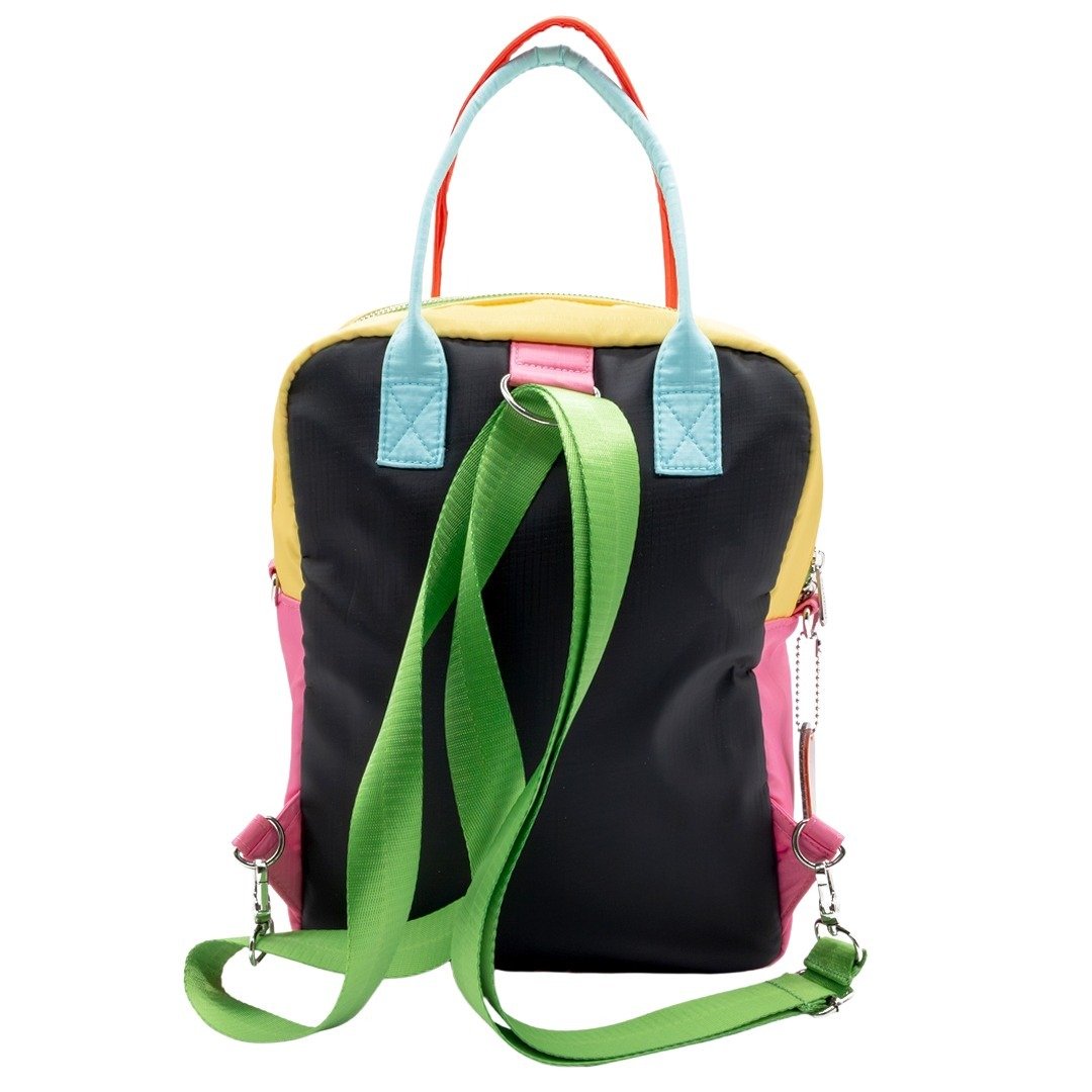 Whatever Makes You Happy Killer Klowns from Outer Space Reversible &amp; Convertible Square Backpack with Fatso Charm