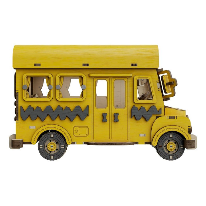 Snoopy School Bus Wooden Kit