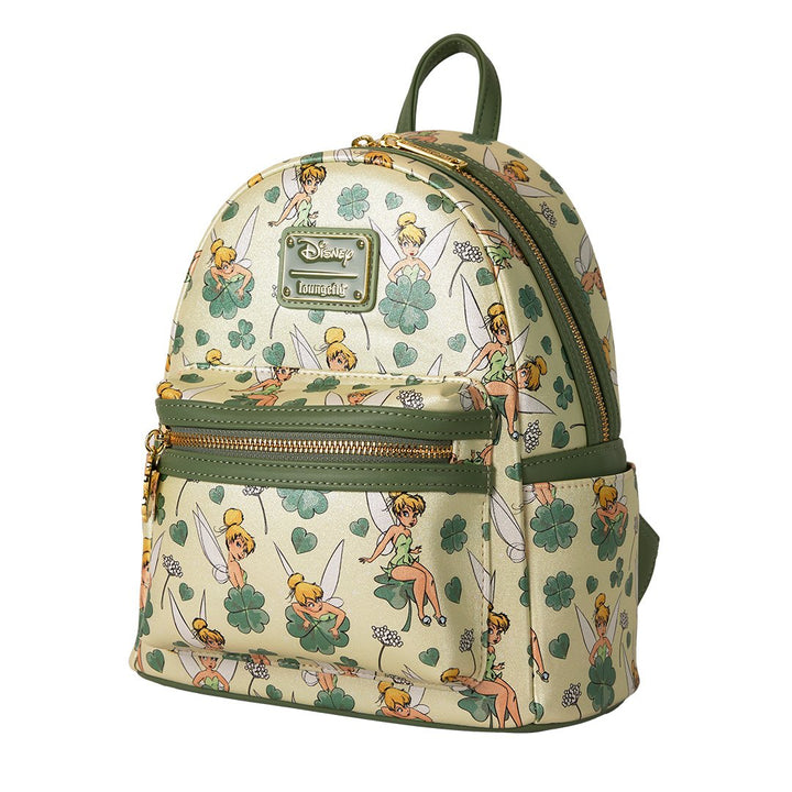 Loungefly Disney Peter Pan Tinker Bell Clover All-Over Print Mini Backpack