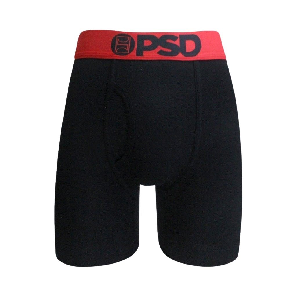 PSD Underwear Men's Red Modal Boxer Briefs 3-Pack - Black