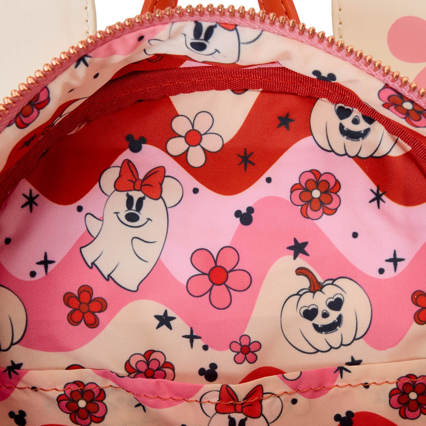 Loungefly Disney Minnie Mouse Halloween Mini Backpack inner lining