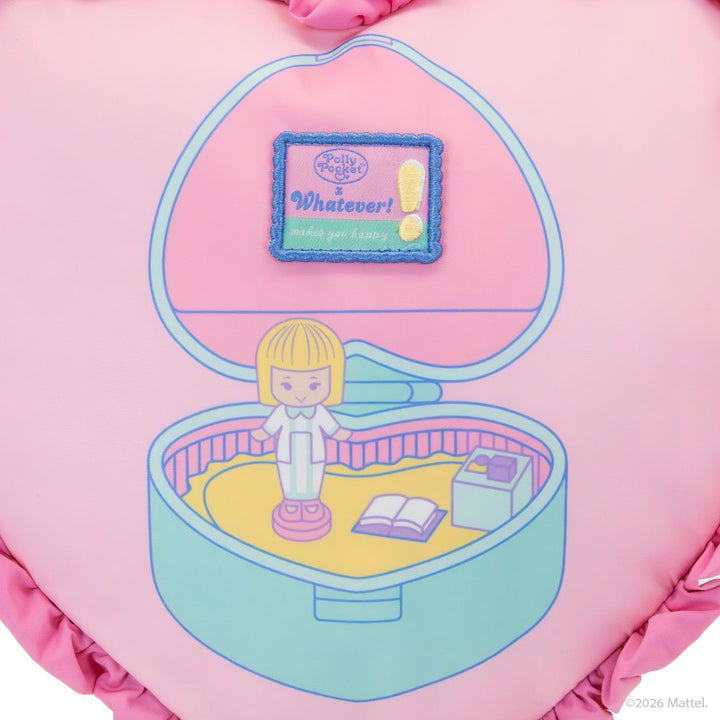 Whatever Makes You Happy Polly Pocket Oversized Heart Shaped Padded Nylon Tote Bag