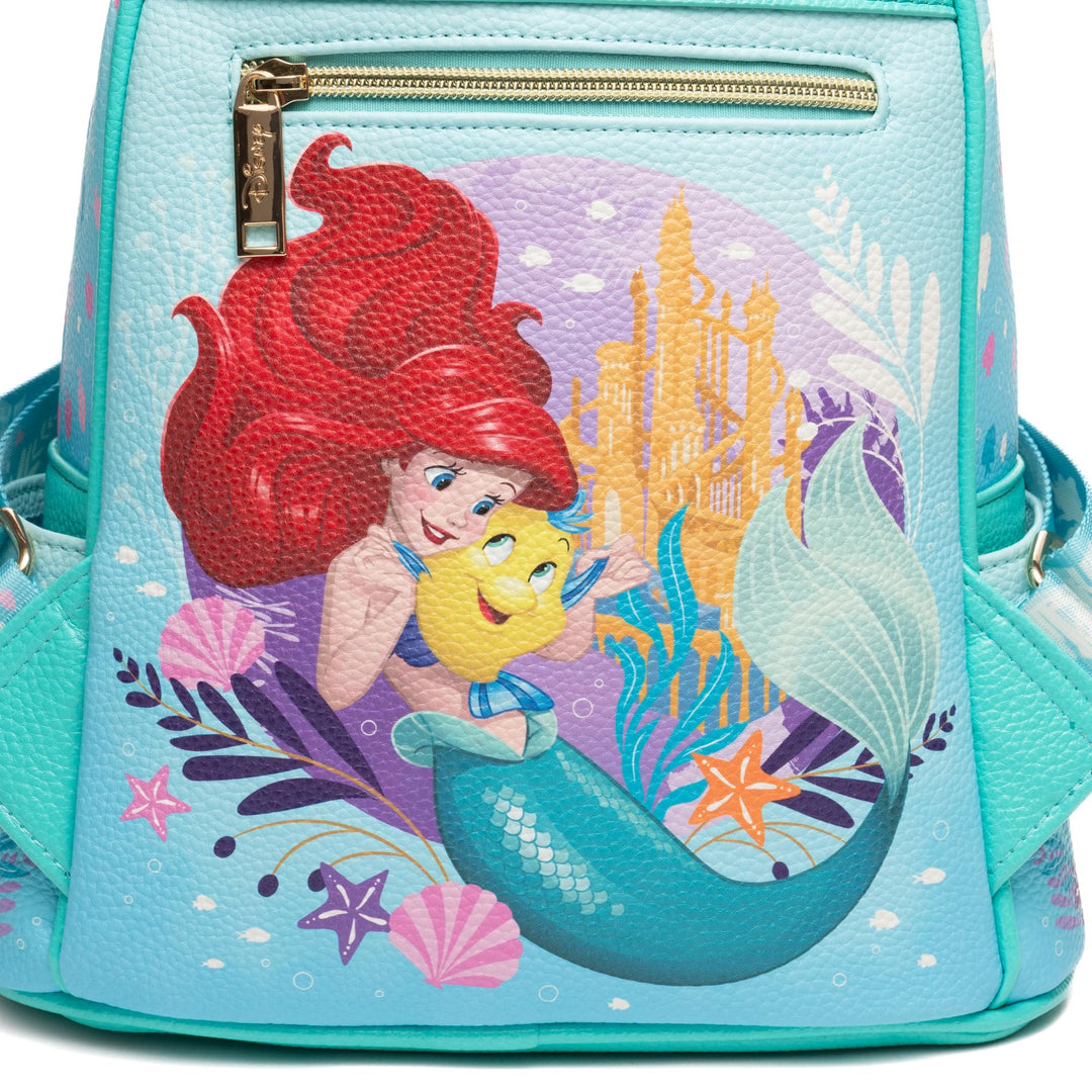 Wondapop Disney The Little Mermaid Under The Sea 11" Vegan Leather Mini Daypack
