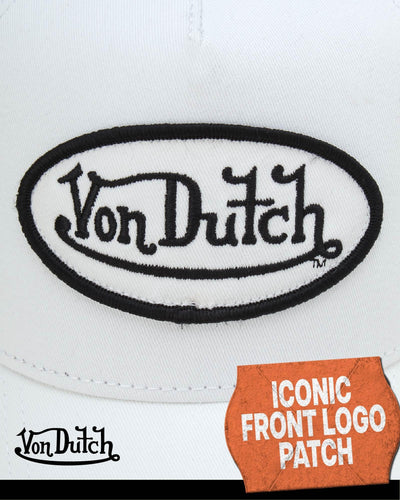 Von Dutch Unisex Trucker Hat - Curved Bill Mesh Back Retro Classic Adjustable Snapback Baseball Cap for Men and Women