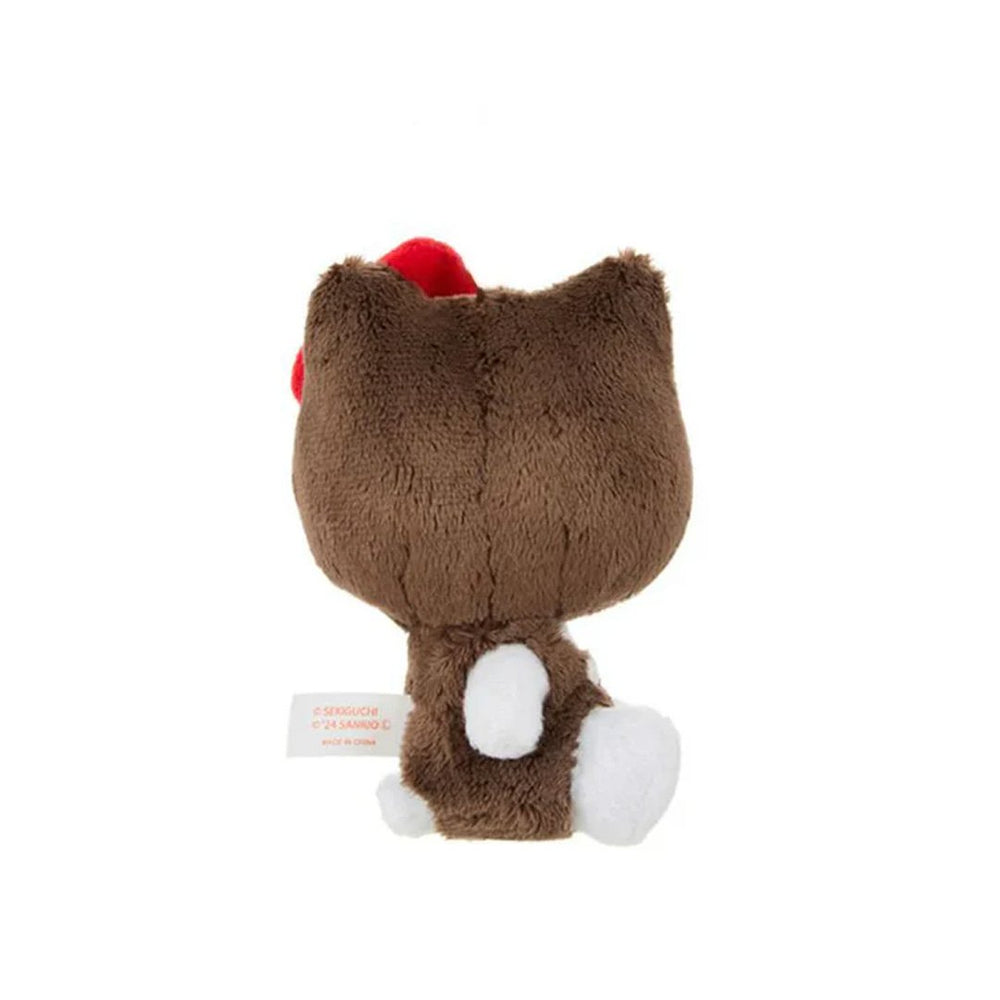 Monchhichi x Hello Kitty Big Head Hello Kitty Dressed as Monchhichi 4.7" Plush Keychain