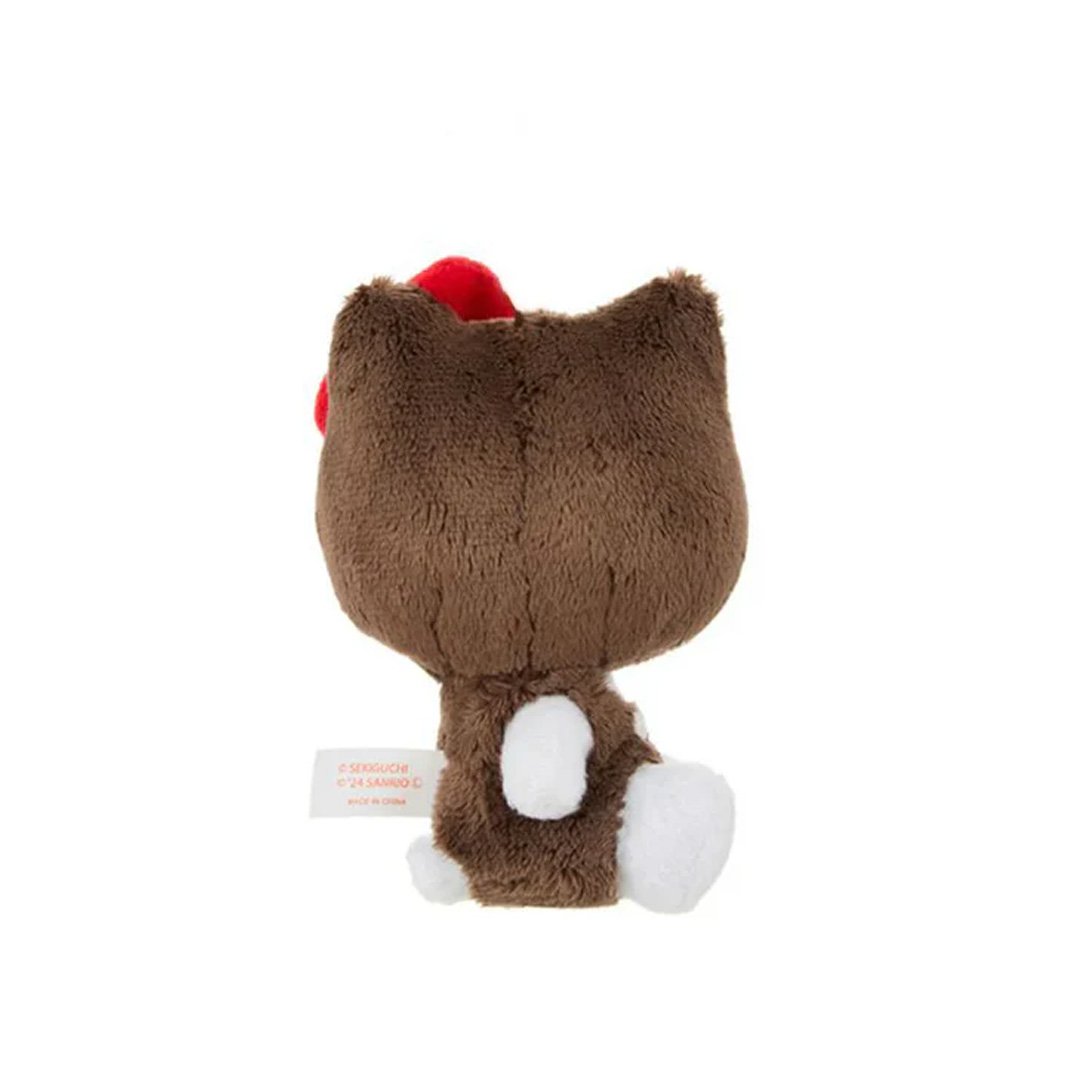 Monchhichi x Hello Kitty Big Head Hello Kitty Dressed as Monchhichi 4.7" Plush Keychain