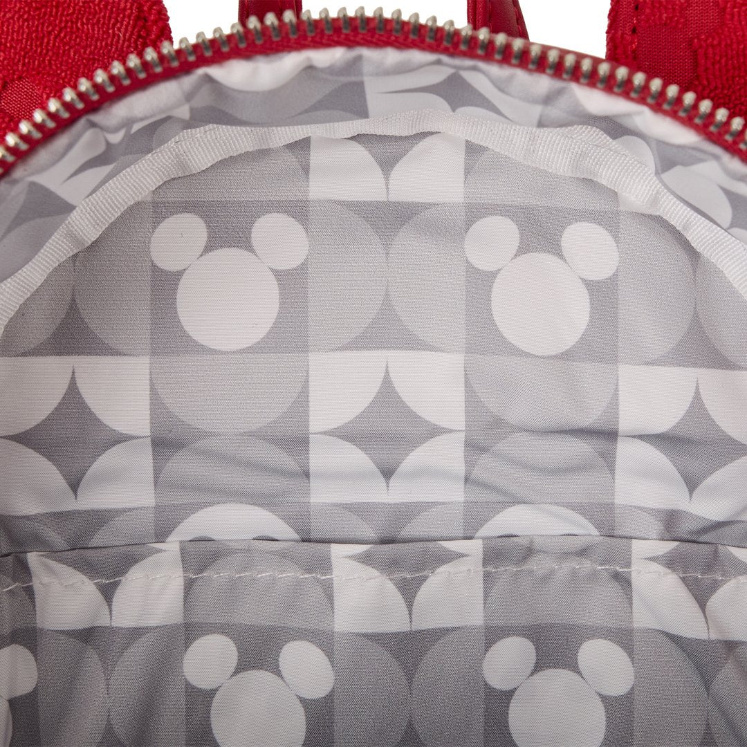 Loungefly Disney Mickey Mouse All-Over Print Plush Burnout Mini Backpack