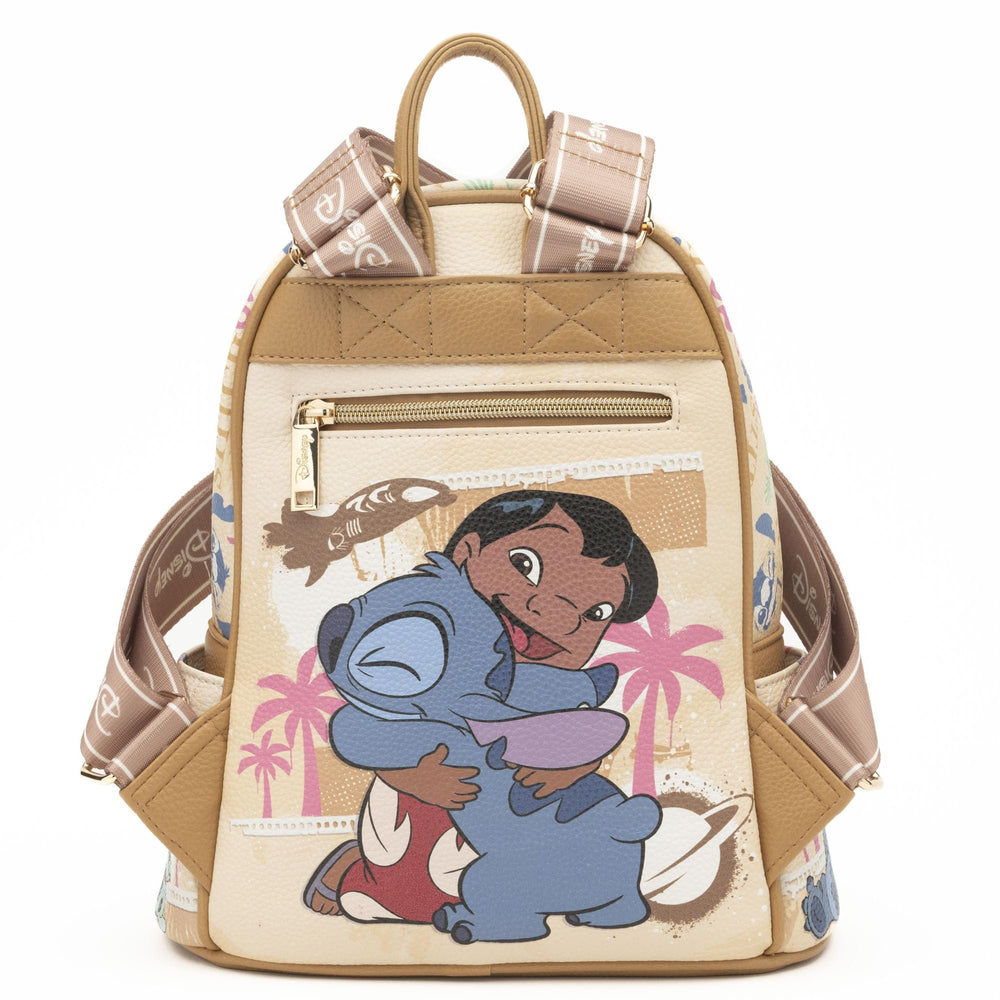 WondaPop Disney Aloha Stitch 11" Vegan Leather Mini Backpack - Back