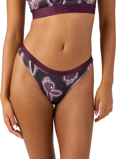 PSD Underwear Women's Playboy Tumble Thongs 4-Pack