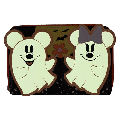 Loungefly Disney Mickey and Friends Halloween Zip-Around Wallet glow in the dark