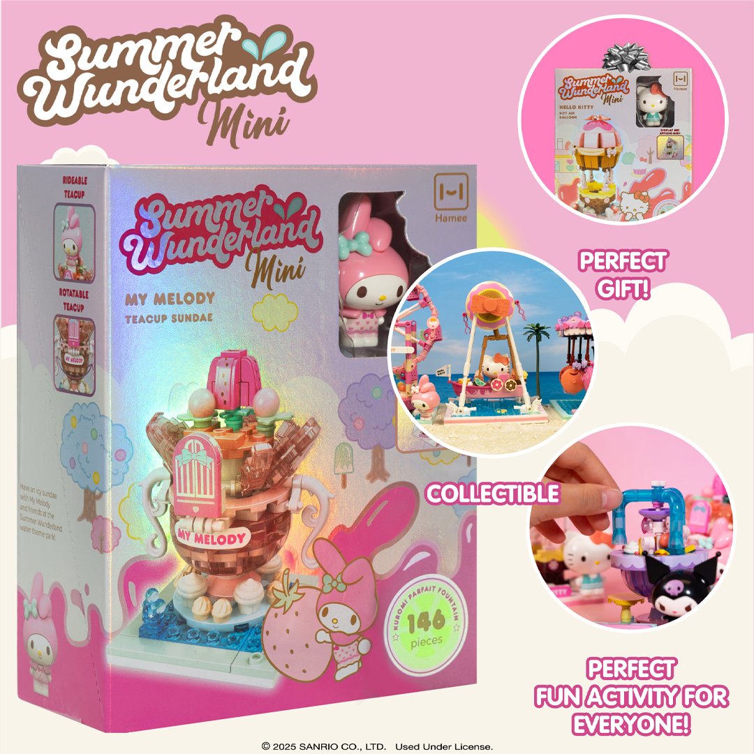 Hamee Sanrio Building Blocks Summer Wunderland - My Melody Teacup Sundae