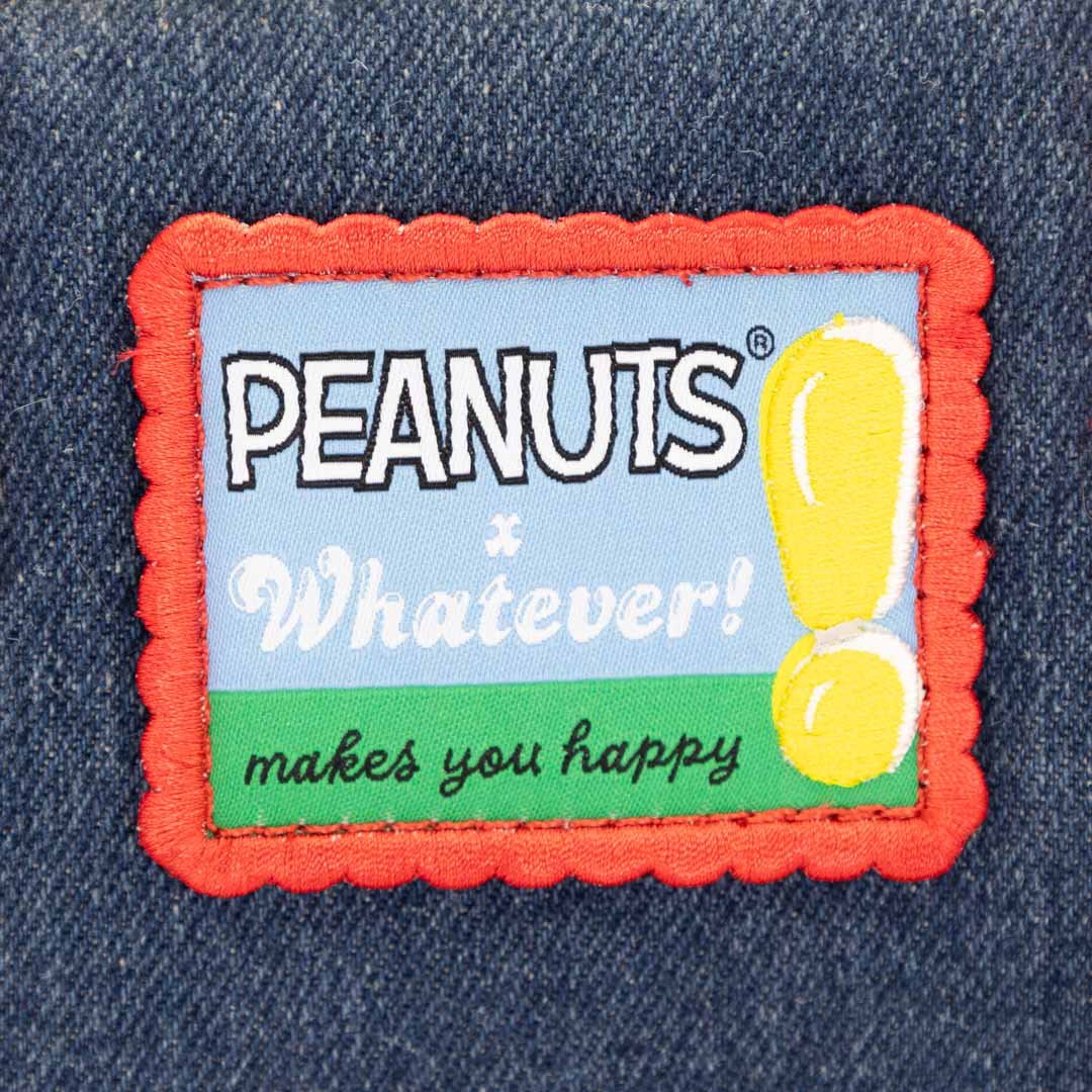 Whatever Makes You Happy Peanuts 75th Anniversary Color Block Denim &amp; Canvas Convertible Bag